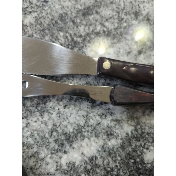 Cutco 4 Piece Kitchen Utensil Set & Wooden Holder Whisk Spoon Spreader Fork - Picture 3 of 14